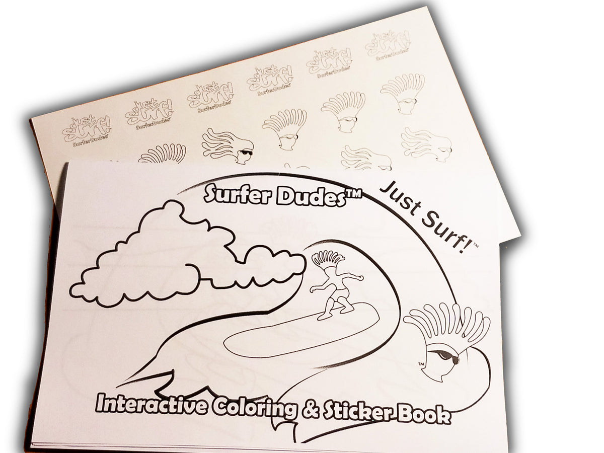 Surfer Dudes - Coloring and Sticker Book
