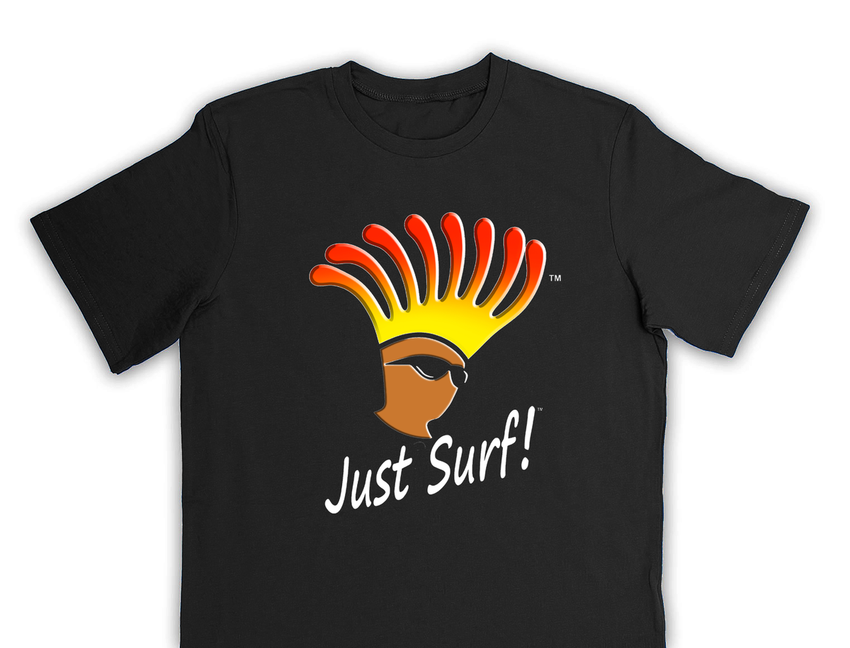 Black Surfer Dudes &amp; Just Surf T-Shirt