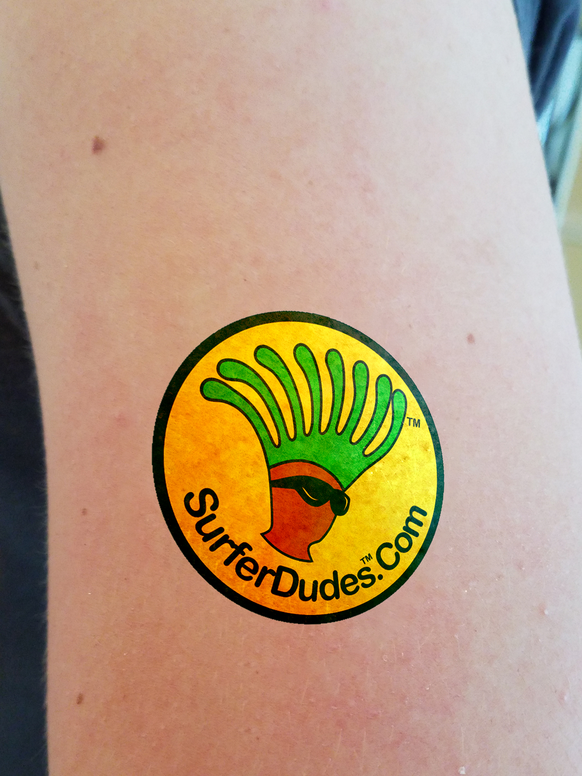 Yellow Surfer Dudes Temporary Tattoos